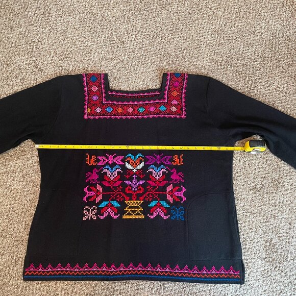 Size XL embroidered Hueyapan Puebla acrilan sweater - Picture 3 of 10